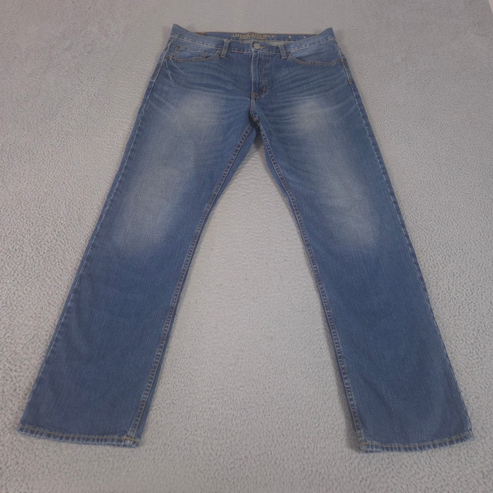 American Eagle Jeans Mens 36x34 Blue Relaxed Straight Leg Denim Cotton Casual